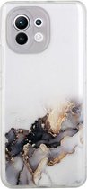 Voor Xiaomi Mi 11 hol marmerpatroon TPU nauwkeurig gat beschermhoes (zwart)