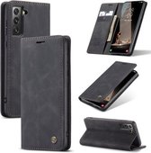 Voor Samsung Galaxy S21 FE CaseMe 013 Multifunctionele horizontale flip lederen tas, met kaartsleuf & houder & portemonnee (zwart)