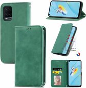 Voor OPPO A54 4G Retro Skin Feel Business Magnetische Horizontale Flip Leren Case Met Houder & Kaartsleuven & Portemonnee & Fotolijst (Groen)