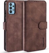 Voor Samsung Galaxy A32 4G DG.MING Retro Oil Side Horizontale Flip Leren Case met Houder & Kaartsleuven & Portemonnee (Koffie)