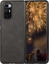 Voor Xiaomi Mi Mix Fold Tweekleurige koeienhuid lederen beschermhoes (zwart)