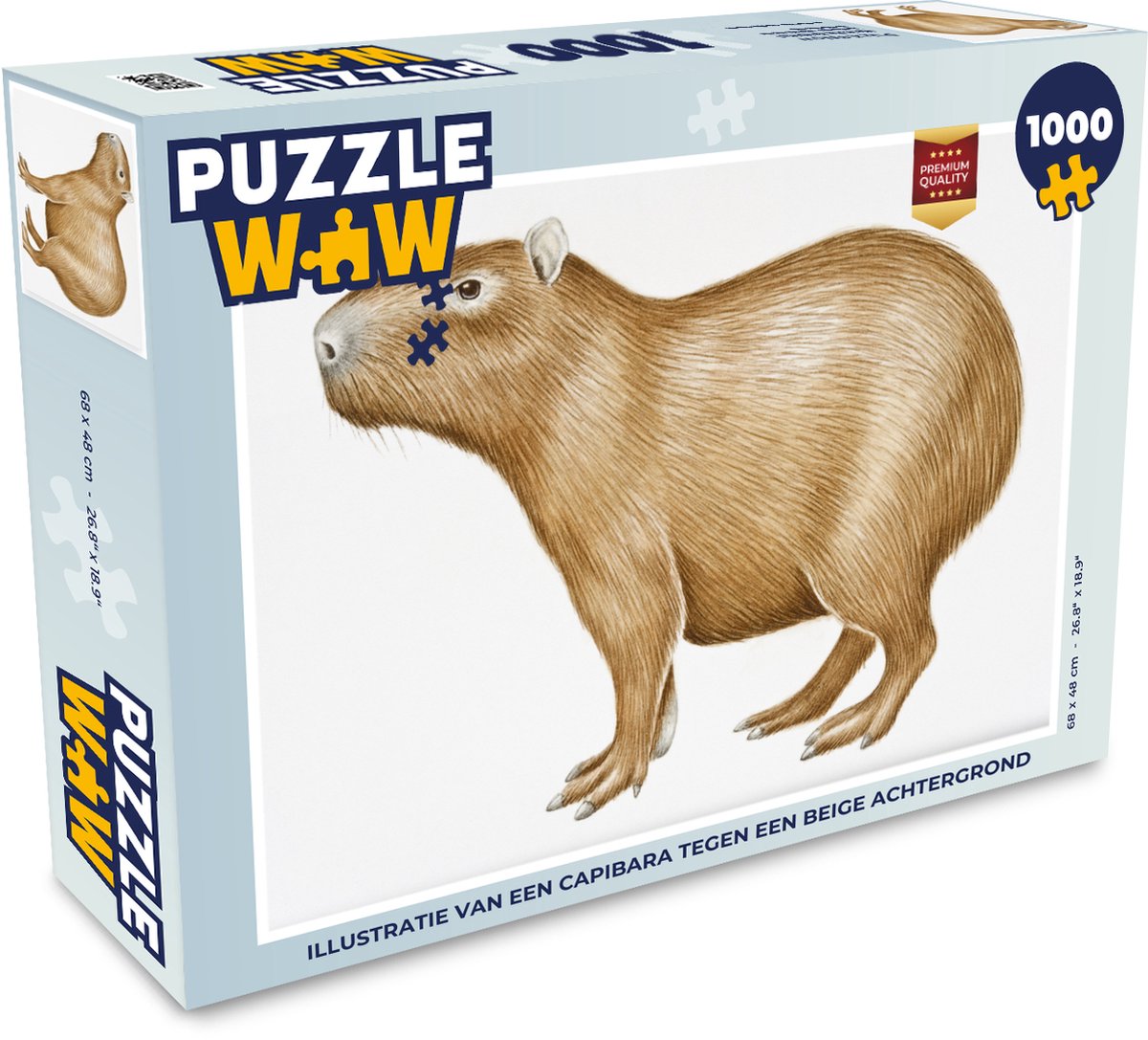 Puzzle Capybara illustration 1000 pièces - Illustration d'un capybara ...
