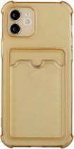 TPU Dropproof beschermende achterkant met kaartsleuf voor iPhone 12 Mini (goud)