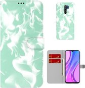 Voor Xiaomi Redmi 9/9 Prime/Poco M2 Cloud Fog Pattern Horizontal Flip Leather Case met houder & kaartsleuf & portemonnee (mintgroen)