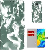 Voor Xiaomi Redmi Note 9/10X 4G Cloud Fog Pattern Horizontal Flip Leather Case met houder & kaartsleuf & portemonnee (donkergroen)