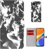Voor Xiaomi Redmi 9C Cloud Fog Pattern Horizontal Flip Leather Case met houder & kaartsleuf & portemonnee (zwart)