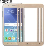 10 PCS Front Screen Outer Glass Lens voor Samsung Galaxy J7 / J700 (goud)
