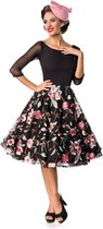 Belsira Swing jurk -L- Vintage Embroidery Zwart/Roze