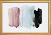 JUNIQE - Poster met houten lijst Minimalisme Roze en Grijs - abstract