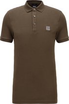 HUGO BOSS Passenger slim fit polo - stretch heren polo korte mouw - olijfgroen -  Maat: S