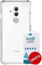 Crystal Backcase Transparant Shockproof Hoesje Huawei Mate 20 Lite  - Gratis Screen Protector - Telefoonhoesje - Smartphonehoesje