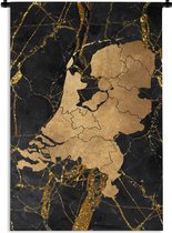 Tapisserie - Tissu mural - Carte - Pays- Nederland - Or - 90x135 cm - Tapisserie