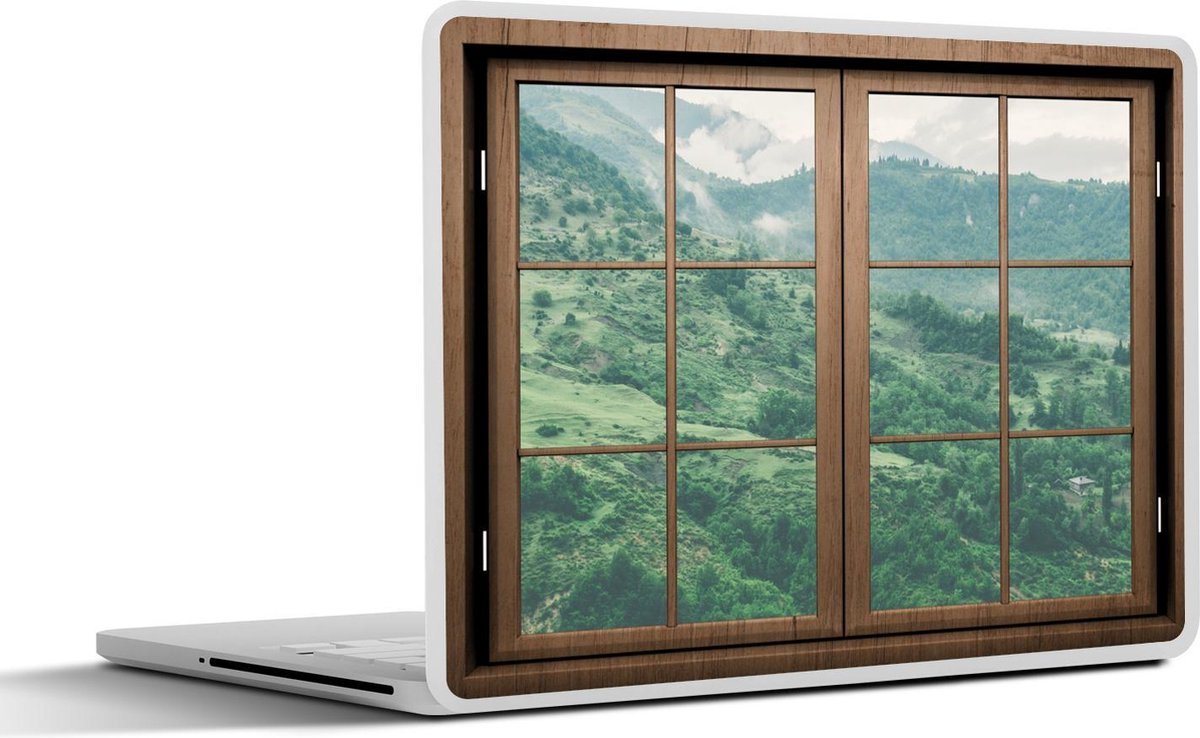 Laptop sticker - 13.3 inch - Doorkijk - Bomen - Natuur - 31x22,5cm - Laptopstickers - Laptop skin - Cover