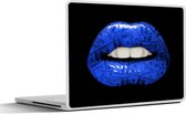 Laptop sticker - 17.3 inch - Lippen - Geld - Blauw - 40x30cm - Laptopstickers - Laptop skin - Cover