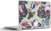 Laptop sticker - 14 inch - Bloemen - Roze - Lente - 32x5x23x5cm - Laptopstickers - Laptop skin - Cover