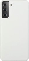 Solid hoesje Geschikt voor: Samsung Galaxy S21 Soft Touch Liquid Silicone Flexible TPU Rubber - Wit