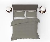 Inspirations Effen Dekbedovertrek met Bies Grijs 140x200/220 cm + 1 kussensloop 60x70 cm