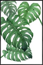 JUNIQE - Poster in kunststof lijst Tropical No.2 -40x60 /Groen & Wit