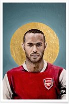 JUNIQE - Poster Football Icon - Thierry Henry -20x30 /Blauw & Geel