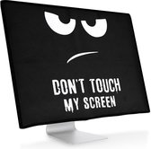 Housse kwmobile pour moniteur 31-32" - Housse de protection pour écran - Design Don't Touch My Screen - blanc / noir