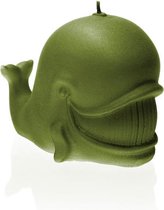 Candellana Olijfgroen gelakte figuurkaars, design: Walvis  Hoogte 14 cm (76 uur)