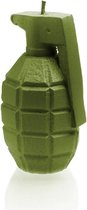 Olijfgroen gelakte figuurkaars, design: Granaat  XL Hoogte 14 cm (25 uur)