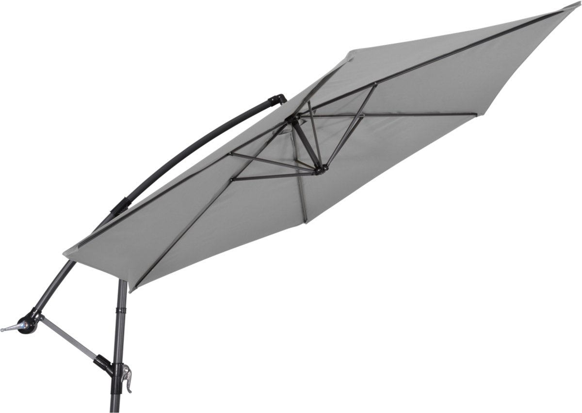 Zweefparasol Gemini - grijs - Diameter: 3m