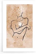 Walljar - Feminine Line Art - Muurdecoratie - Poster