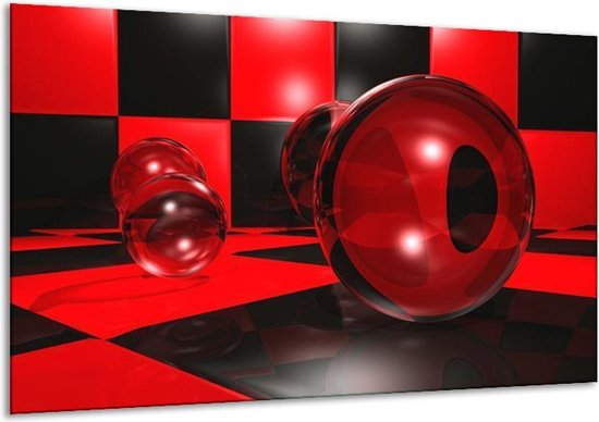 Cercle de peinture sur toile | Rouge, noir, blanc | 120x70cm 1Hatch