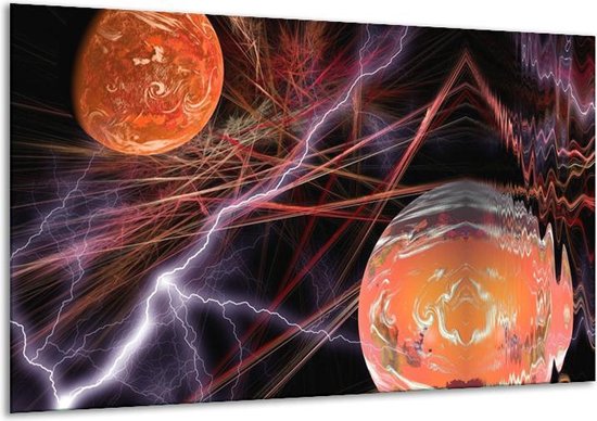 Peinture sur toile Lightning | Violet, marron, noir | 120x70cm 1Hatch