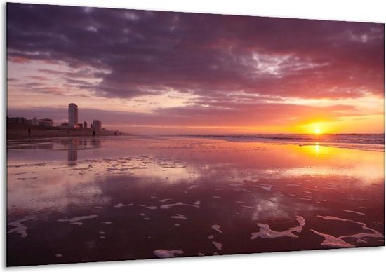 Peinture sur verre Sunset | Violet, jaune, blanc | 120x70cm 1Hatch | Tirage photo sur verre |  F000076