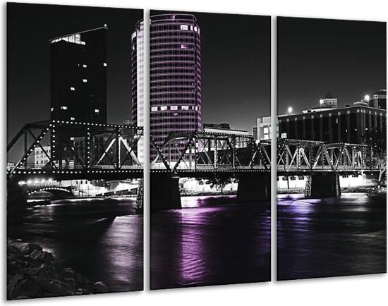 Pont de peinture sur toile | Noir, blanc, violet | 120x80cm 3 Liège