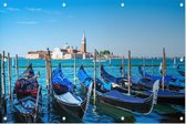 Gondels afgemeerd voor het San Marcoplein in Venetië - Foto op Tuinposter - 120 x 80 cm