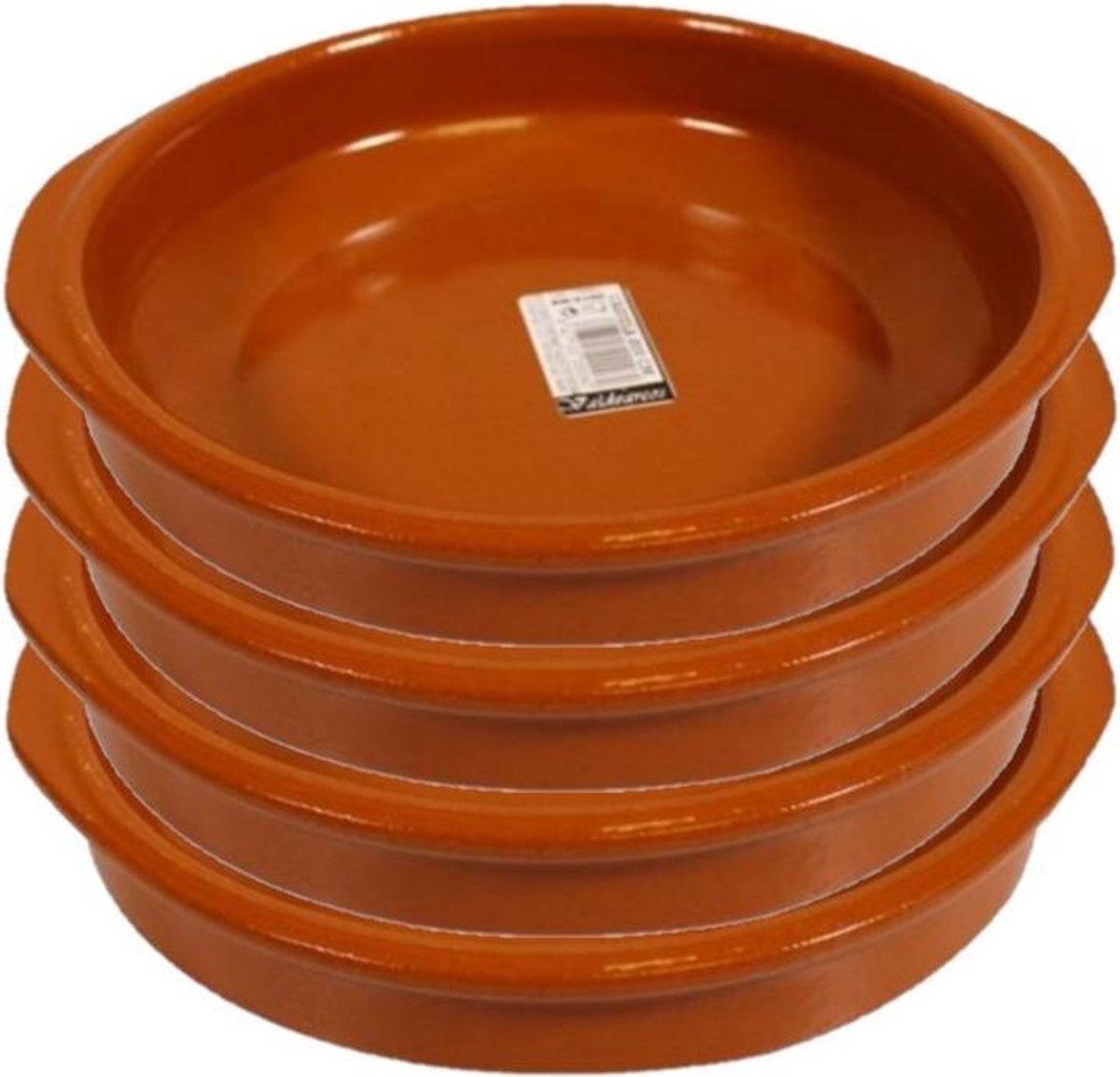 Set van 6x stuks tapas borden/schalen Alicante met handvatten 20 cm - Tapas serveerschalen/borden/ovenschalen