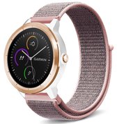 Nylon Smartwatch bandje - Geschikt voor  Garmin Venu nylon band - pink sand - Horlogeband / Polsband / Armband