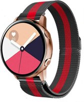 Milanees Smartwatch bandje - Geschikt voor  Samsung Galaxy Watch Active Milanese band - zwart/rood - Horlogeband / Polsband / Armband