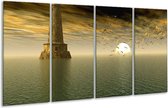 Peinture sur verre Sunset | Gris, jaune, blanc | 160x80cm 4 Liège | Tirage photo sur verre |  F000309