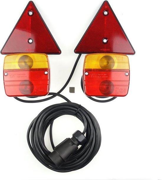 D-TECH Oplaadbare led-achterlichten, draadloos, magneet, autoaanhanger, achterlicht, accu, auto, vrachtwagen, achterlichten, draadloze