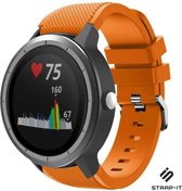 Siliconen Smartwatch bandje - Geschikt voor  Garmin Vivoactive 3 siliconen bandje - oranje - Strap-it Horlogeband / Polsband / Armband