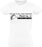 Taco Dames t-shirt | mexicaans | eten | horeca | mexico | tortilla | Wit