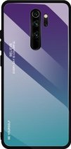 Voor Geschikt voor Xiaomi Redmi Note 8 Pro Gradient Color Glass Case (Dark Purple)