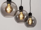 Lumidora Hanglamp 74037 - 3 Lichts - E27 - Zwart - Grijs - Metaal