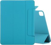 Horizontale flip Ultradunne dubbelzijdige clip Vaste gesp Magnetische PU lederen tas met drievoudige houder & slaap- / wekfunctie voor iPad Pro 12,9 inch (2020) (hemelsblauw)