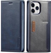 Voor iPhone 12 Pro Max LC.IMEEKE LC-001-serie PU + TPU kleuraanpassing Frosted horizontale flip lederen hoes met houder en kaartsleuf (blauw)