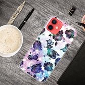 Schokbestendig geverfd transparant TPU-beschermhoesje voor iPhone 12/12 Pro (Starry Chrysanthemum)