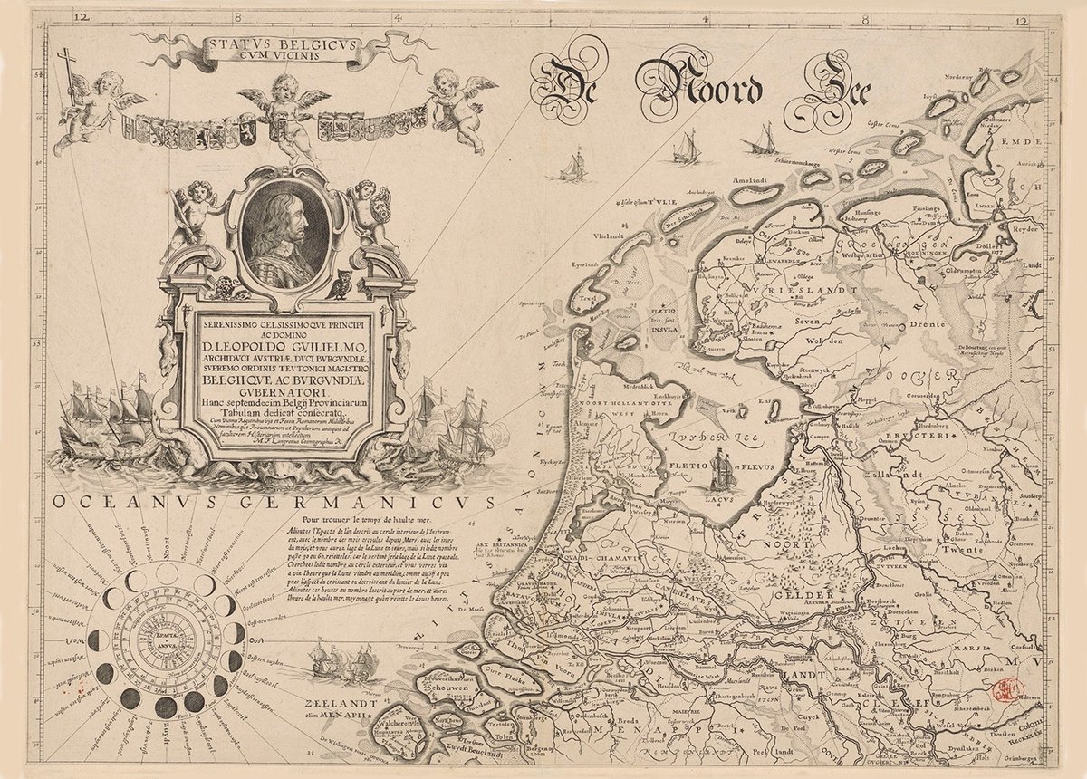 Esque Poster Historische Kaart Noordelijke Nederland – 1647 – Large 50x70 – Plattegrond - Educatief Losse Poster