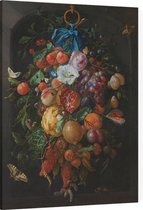 Festoen van vruchten en bloemen, Jan Davidsz. de Heem - Foto op Canvas - 30 x 40 cm