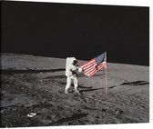 Exploring lunar ocean of storms (maanlanding) - Foto op Canvas - 60 x 45 cm