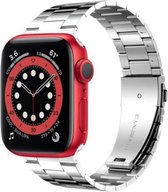 Stalen Smartwatch bandje - Geschikt voor  Apple Watch 6 stalen band - zilver - Maat: 38mm & 40mm - Horlogeband / Polsband / Armband