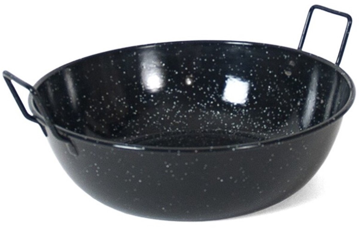 Gerimport Wokpan Honda 30 Cm Rvs/bijenwas Zwart